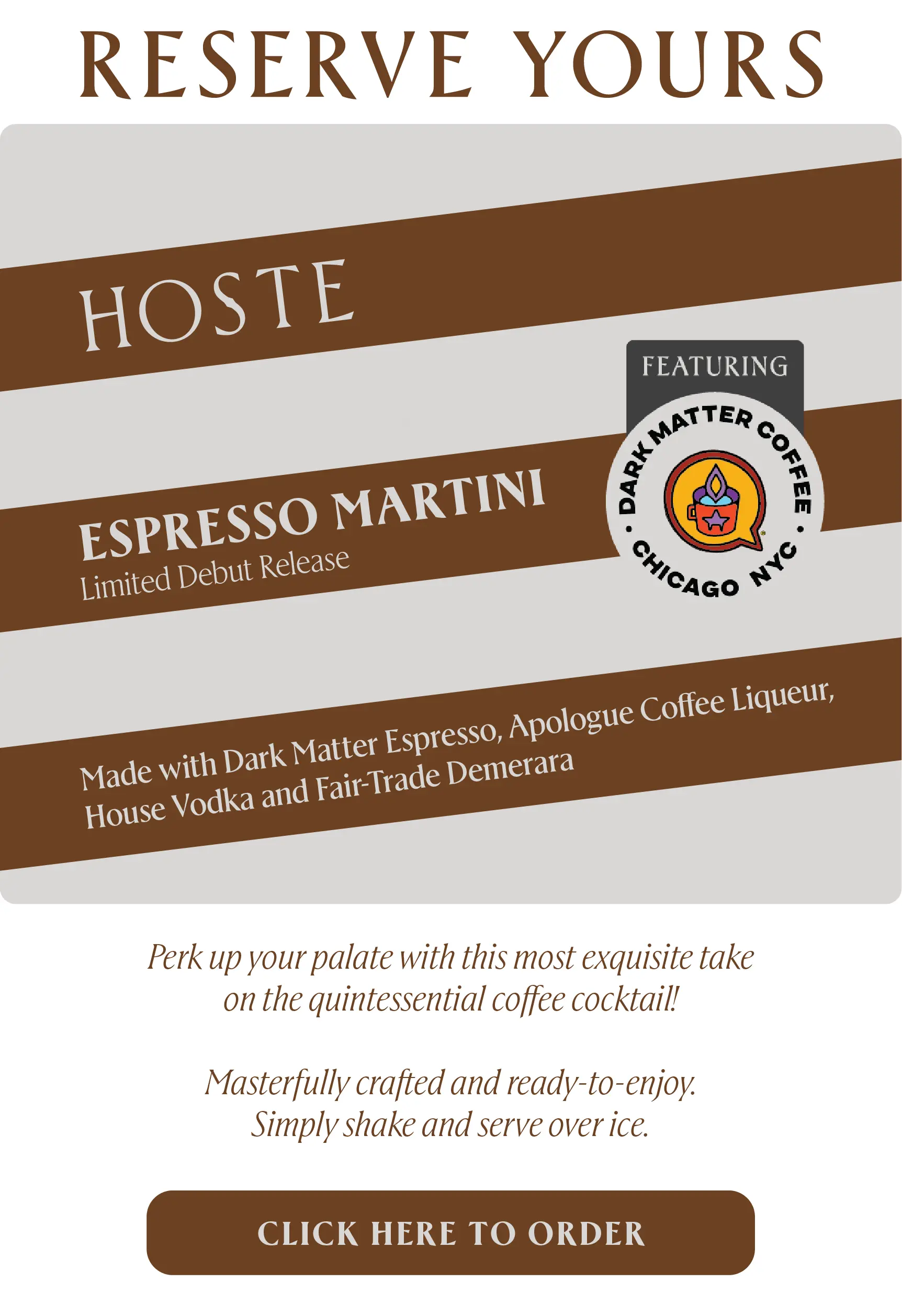 Hoste Espresso Martini - Reserve Yours